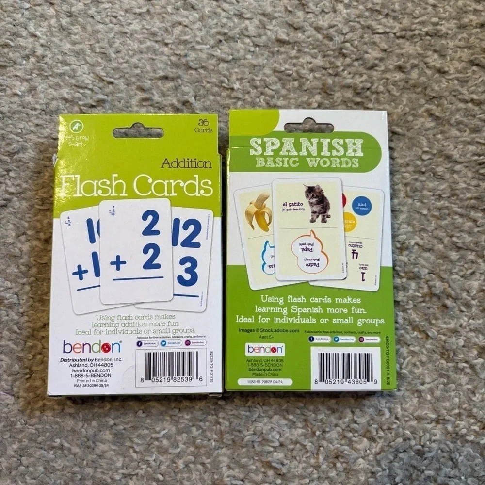 Flash Cards Set - Addition and Spanish NEW Kids Learning